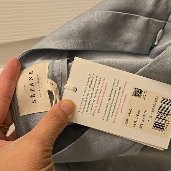 Sezane Sandy Midi Skirt in Sea Green - Picture 8 of 9